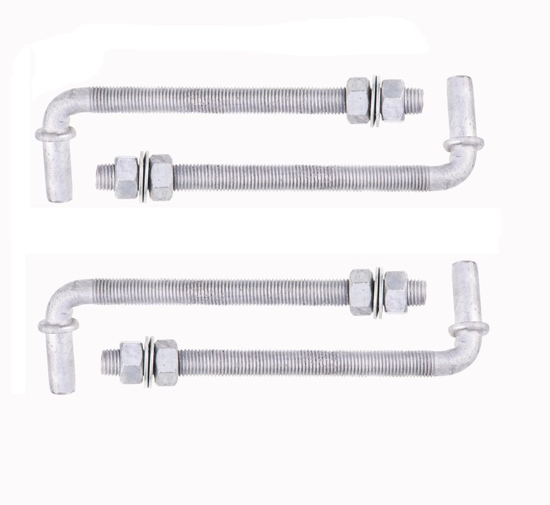 Dailydanny J-Bolt Post Hinge with 5/8"" Hinge Pin Galvanized Post Gate Hinge for Chain Link Fence, Washers & Nuts Included (8"" (4 Pcs)) - Image 1